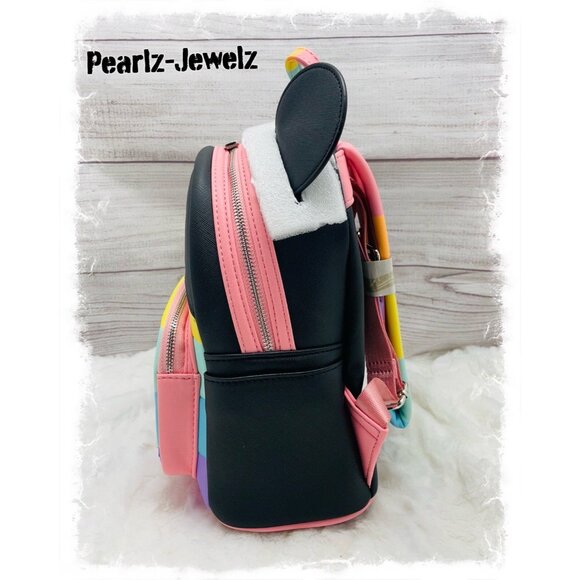 Loungefly Disney Mickey Mouse Pastel Rainbow Figural Cosplay Mini Backpack NWT main image 5